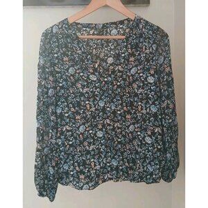 Club Monoco 100% Silk Button Down Top